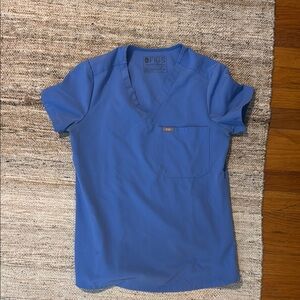 Figs Blue Scrub Top